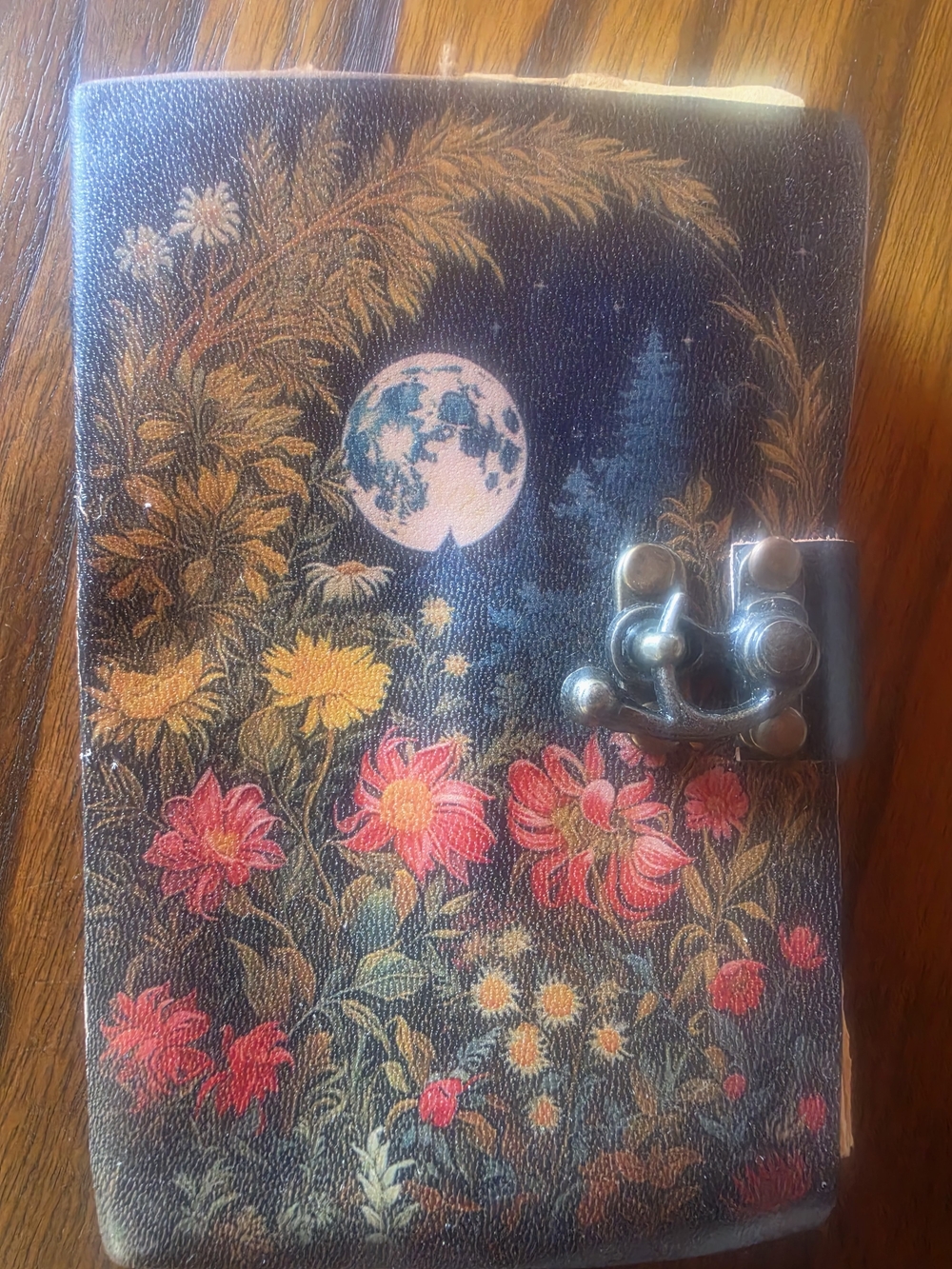 Floral Moon Pocket Journal Notebook Diary - Whimsical - NWOT